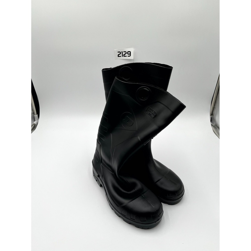 Dunlop Chesapeake Unisex M7/W9 Rain Boots Black Steel Toe Pull On Waterproof
